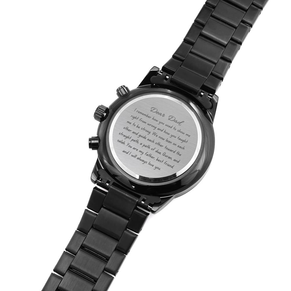 Father and Best Friend | Chronograph Watch for Dad with Engraved Message & Personalized Engraving