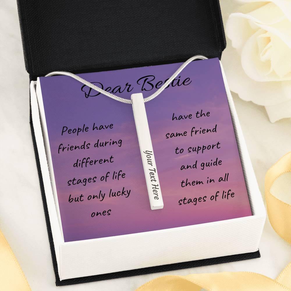 All stages of life | Bar necklace for best friend with Letter & Personalize with Name, Date, and Message