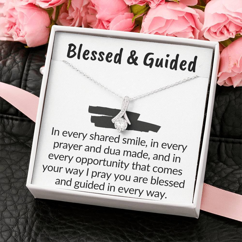 Blessed and guided | Necklace gift with islamic quote for muslim women