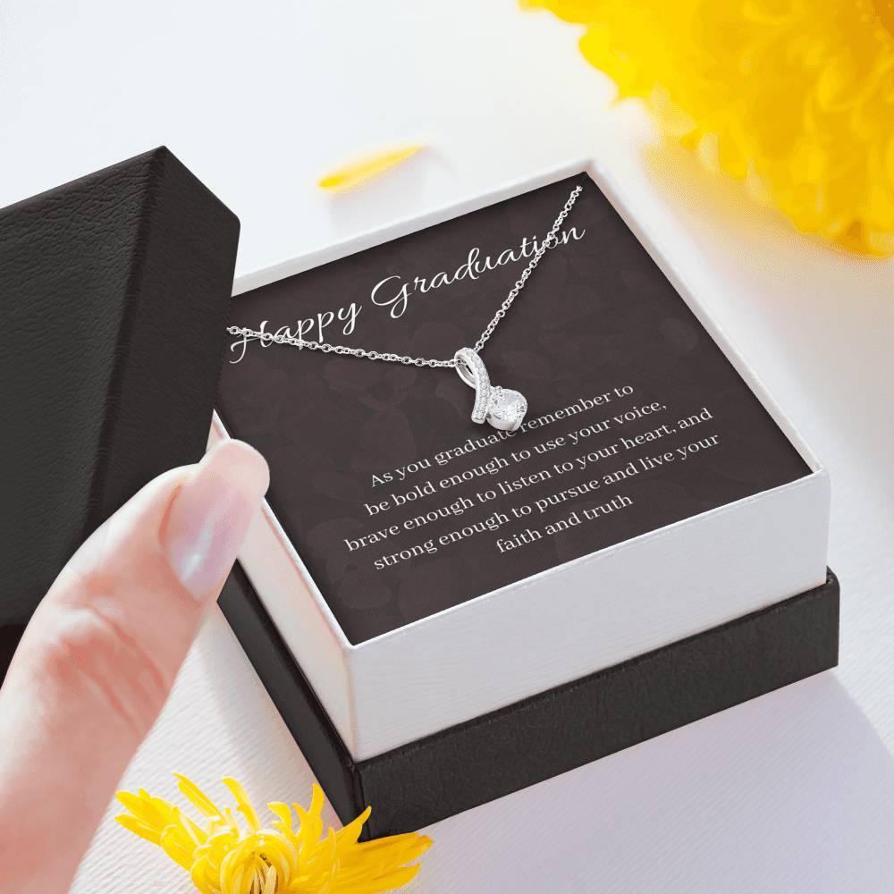 Bold, Strong, and Brave | Noor necklace as graduating gift with letter