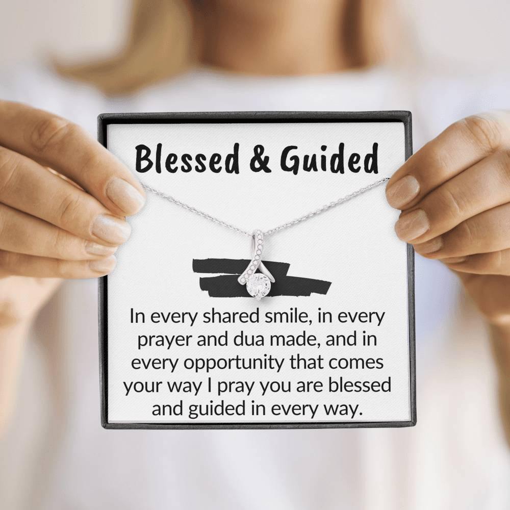 Blessed and guided | Necklace gift with islamic quote for muslim women