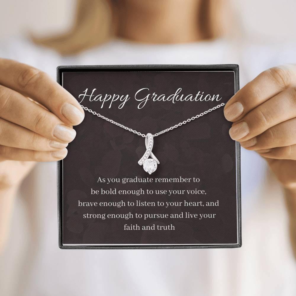Bold, Strong, and Brave | Noor necklace as graduating gift with letter