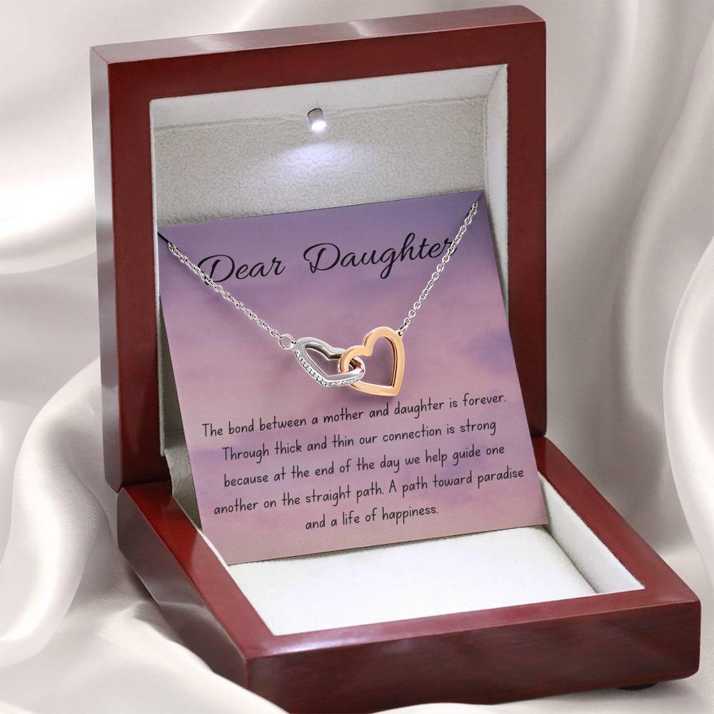 Bonded Forever | Interlocking Qulub necklace as gift for daughter