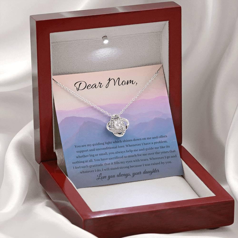 Shining and Guiding Light | Necklace gift for mom with message card