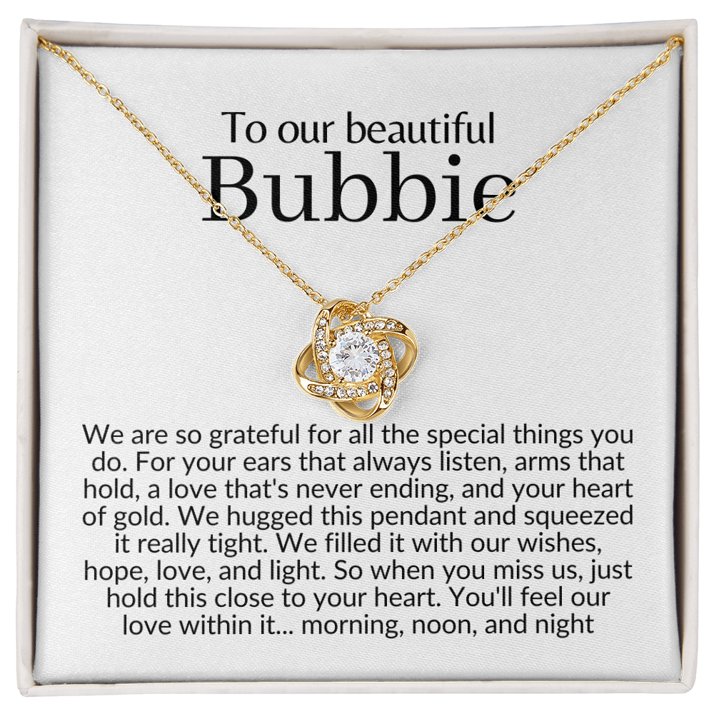 Bubbie Gift | To our bubbie necklace