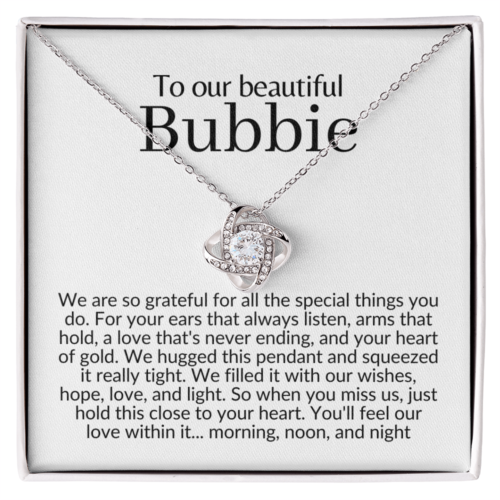 Bubbie Gift | To our bubbie necklace