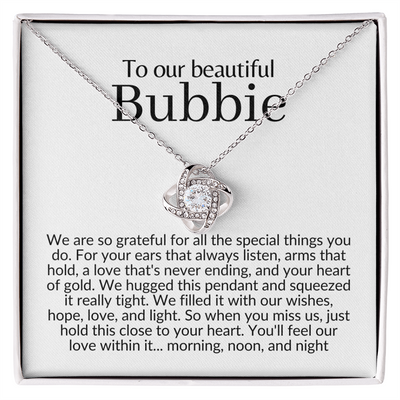 Bubbie Gift | To our bubbie necklace