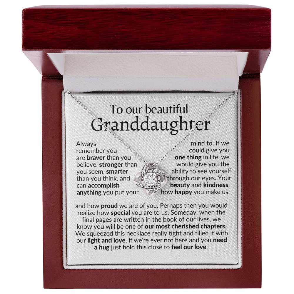 Granddaughter gift necklace from grandma and grandpa, from grandparents, from grandmother and grandfather, to our granddaughter necklace