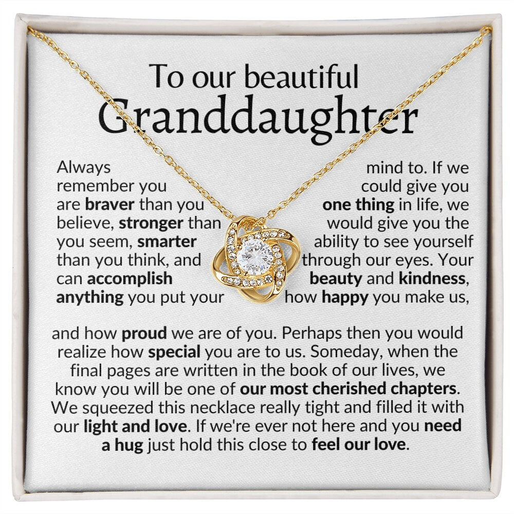 Granddaughter gift necklace from grandma and grandpa, from grandparents, from grandmother and grandfather, to our granddaughter necklace