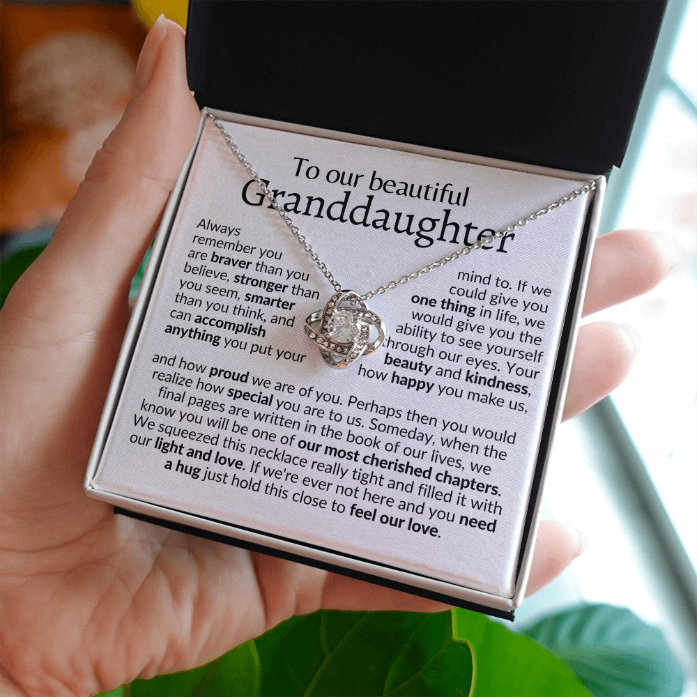 Granddaughter gift necklace from grandma and grandpa, from grandparents, from grandmother and grandfather, to our granddaughter necklace