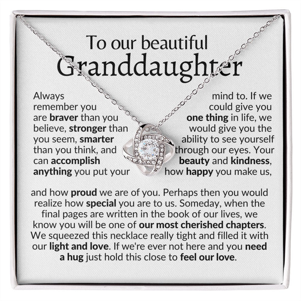 Granddaughter gift necklace from grandma and grandpa, from grandparents, from grandmother and grandfather, to our granddaughter necklace