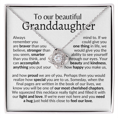 Granddaughter gift necklace from grandma and grandpa, from grandparents, from grandmother and grandfather, to our granddaughter necklace