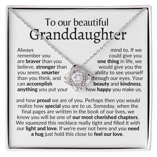 Granddaughter gift necklace from grandma and grandpa, from grandparents, from grandmother and grandfather, to our granddaughter necklace