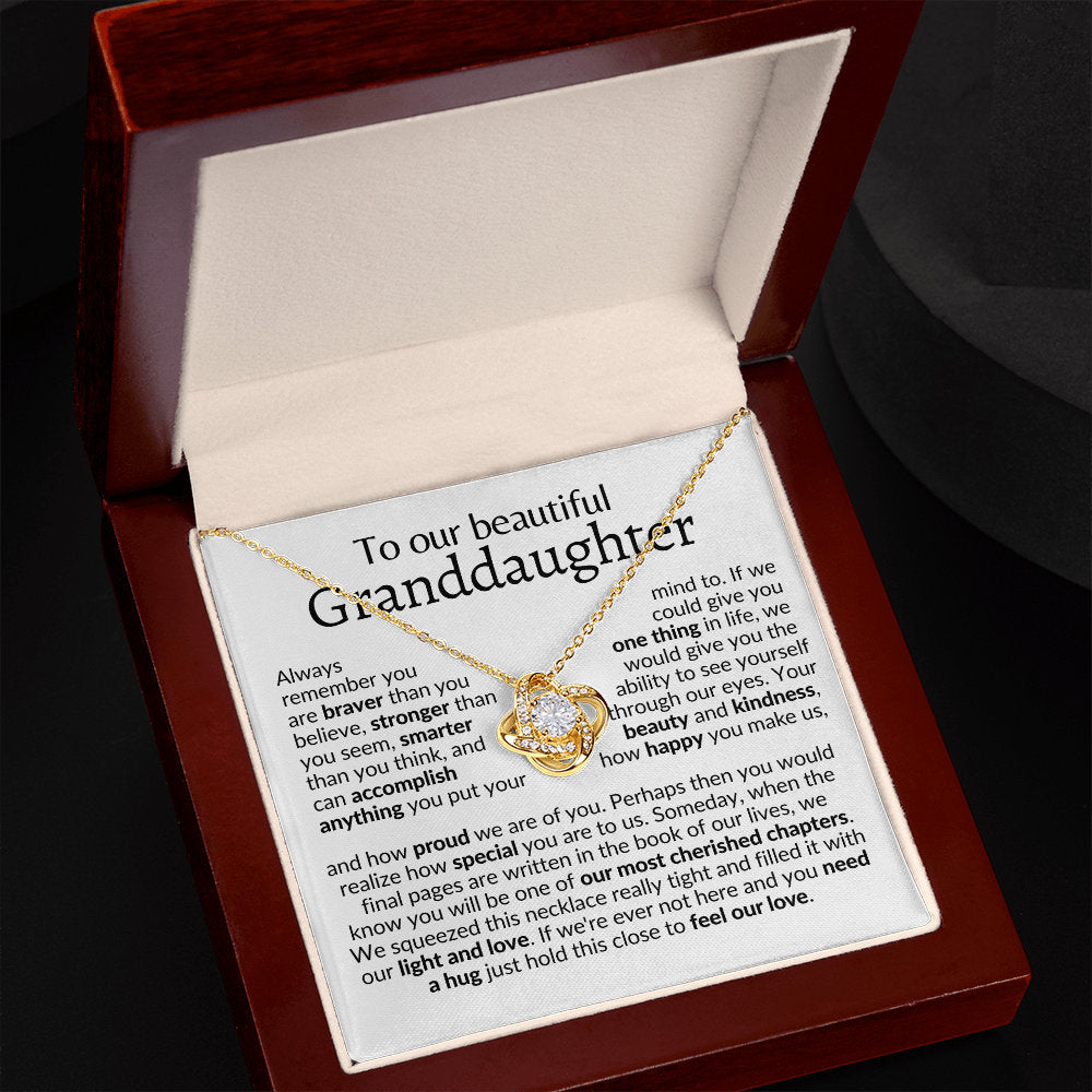 Granddaughter gift necklace from grandma and grandpa, from grandparents, from grandmother and grandfather, to our granddaughter necklace