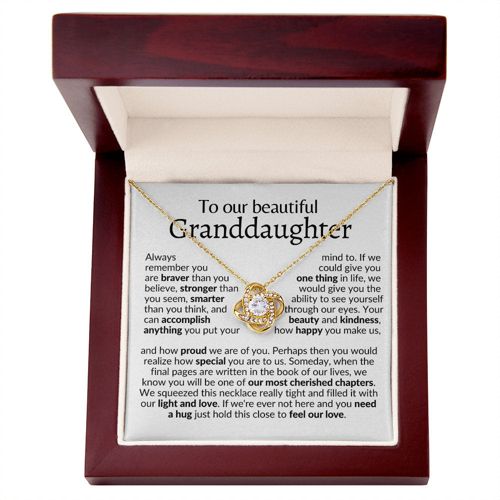 Granddaughter gift necklace from grandma and grandpa, from grandparents, from grandmother and grandfather, to our granddaughter necklace
