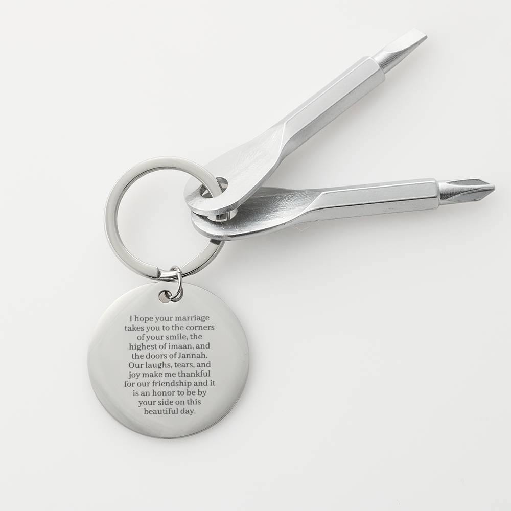 By Your Side | Screwdriver Keychain for Nikkah & Wedding for Groom with Engraved Message & Personalized Engraving