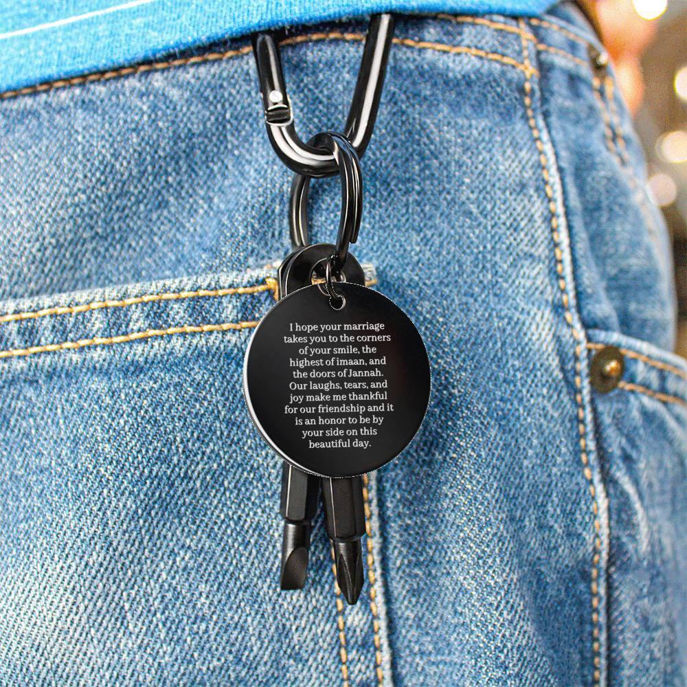 By Your Side | Screwdriver Keychain for Nikkah & Wedding for Groom with Engraved Message & Personalized Engraving