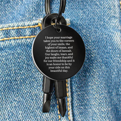 By Your Side | Screwdriver Keychain for Nikkah & Wedding for Groom with Engraved Message & Personalized Engraving