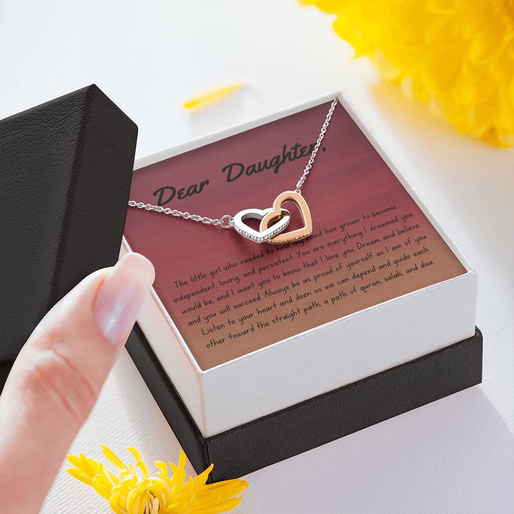 Faith and Guidance | Interlocking Qulub necklace for daughter with message card
