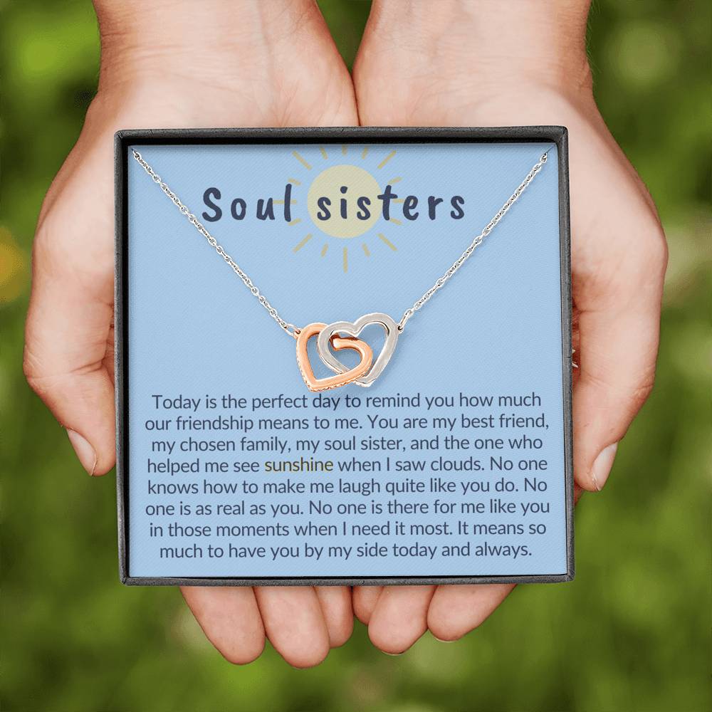 Soul sisters Necklace, BFF Necklace, Jewelry gift for Best Friend, Best Friend Gift Jewelry, Friends Forever, long distance, far but near,