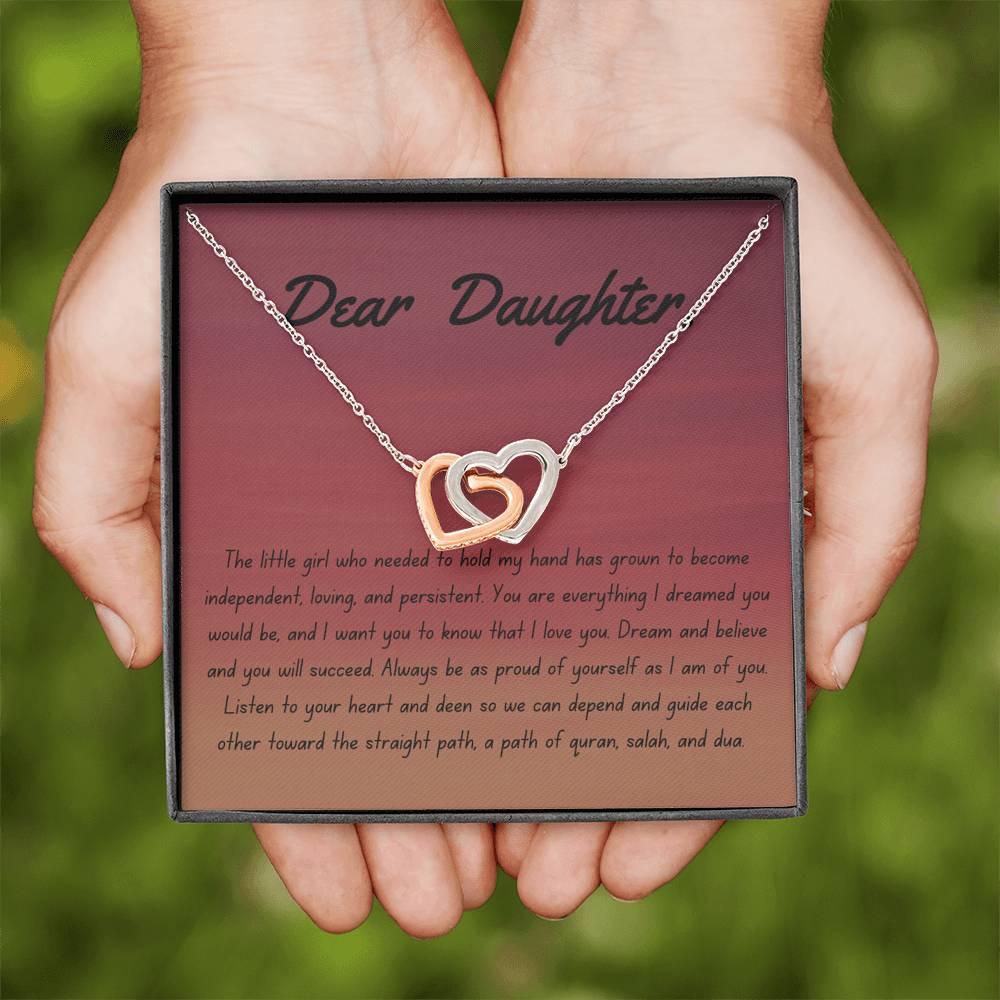 Faith and Guidance | Interlocking Qulub necklace for daughter with message card