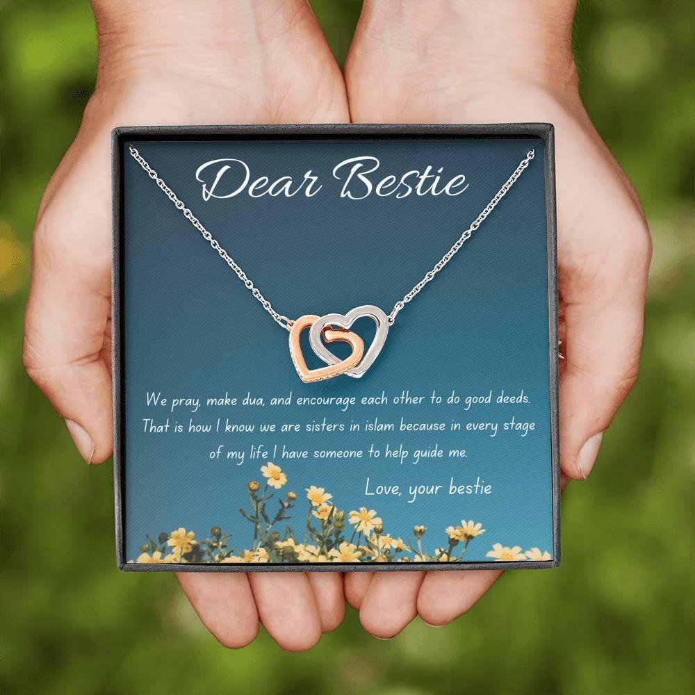 My Guide to Truth | Interlocking Qulub Necklace for Friend with Message Card