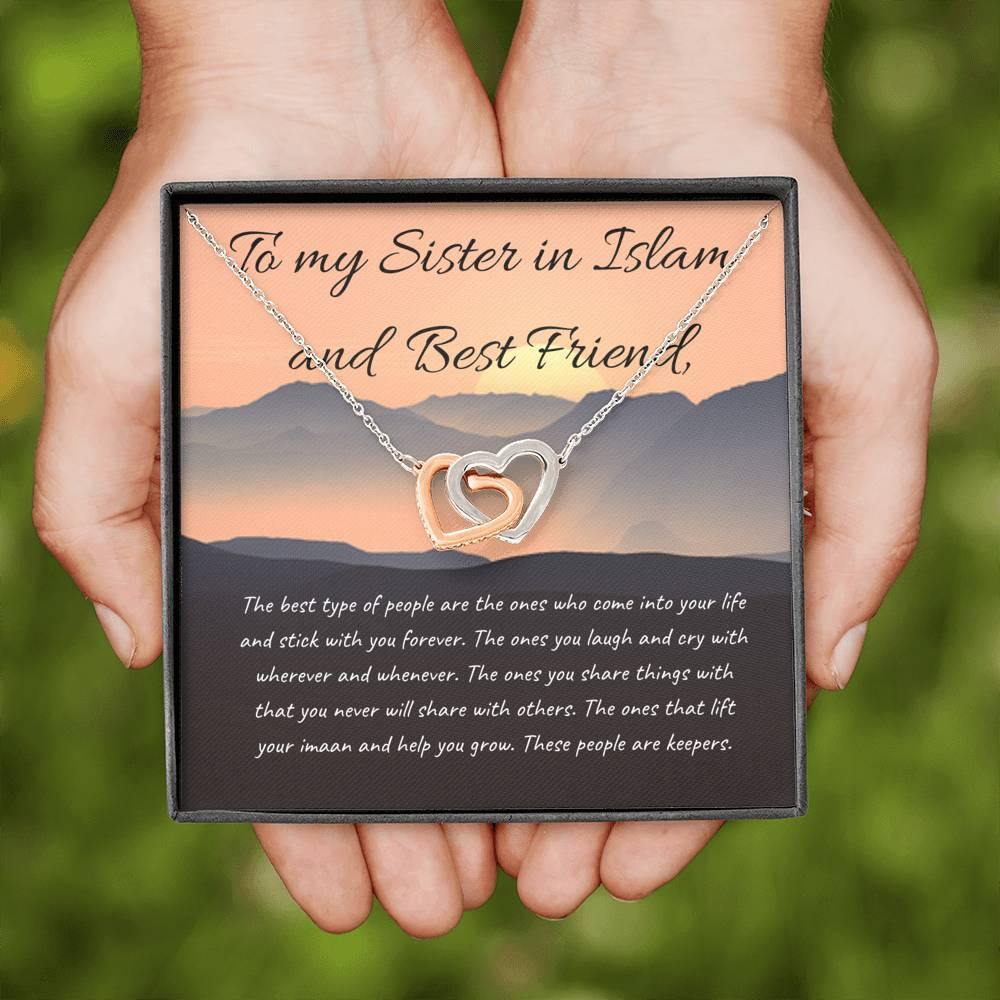 Always Friends| Interlocking Qulub Necklace for Best Friend with message