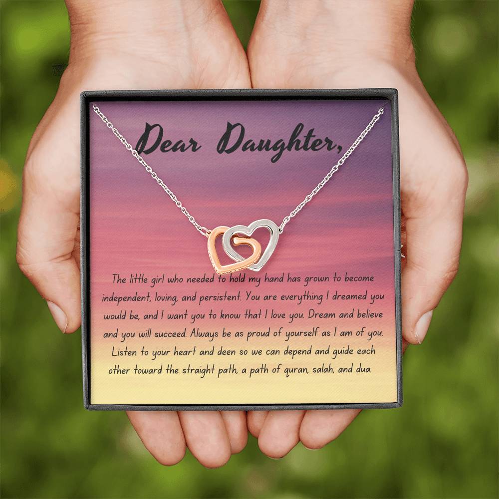 Faith and Guidance | Interlocking Necklace Gift for Daughter with Emotional Message Card
