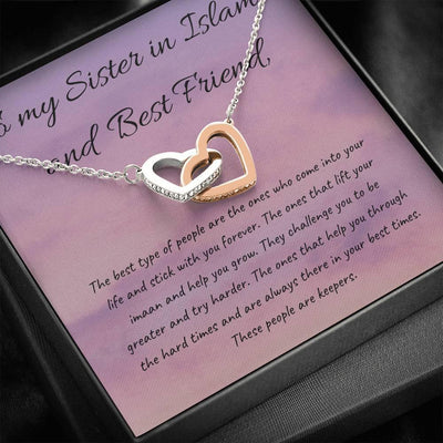 Forever Friend | Interlocking Qulub necklace for Friend with Message Card
