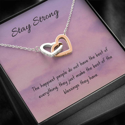 Blessings | Interlocking Hearts Necklace with Motivational letter