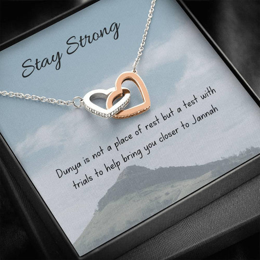 A Test | Interlocking Qulub Necklace with letter - MuslimwithMe