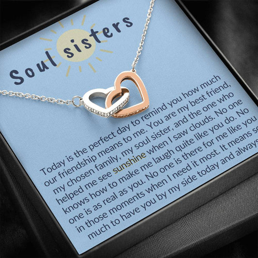 Soul sisters Necklace, BFF Necklace, Jewelry gift for Best Friend, Best Friend Gift Jewelry, Friends Forever, long distance, far but near, - MuslimwithMe