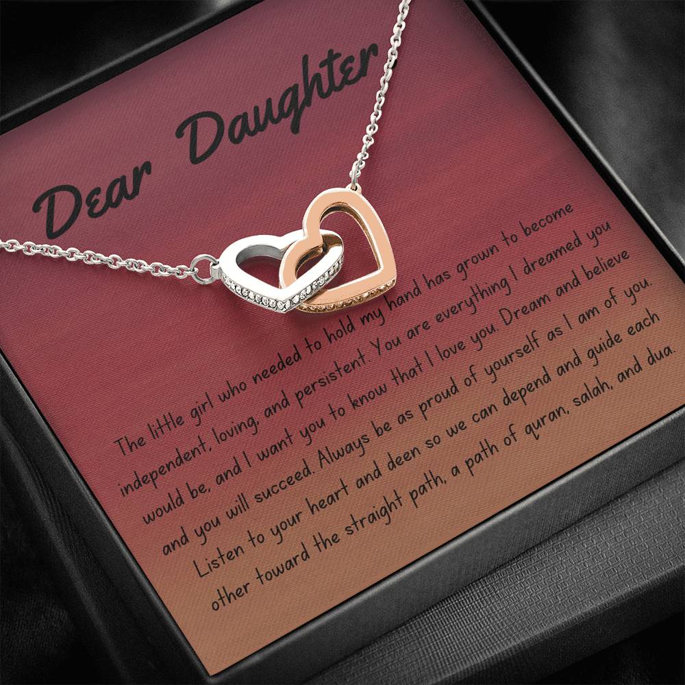 Faith and Guidance | Interlocking Qulub necklace for daughter with message card