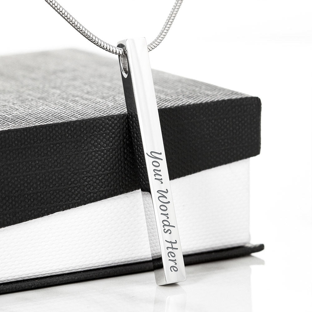 Your Beautiful Heart | Bar necklace for Eid & Engrave Name, Date, Message