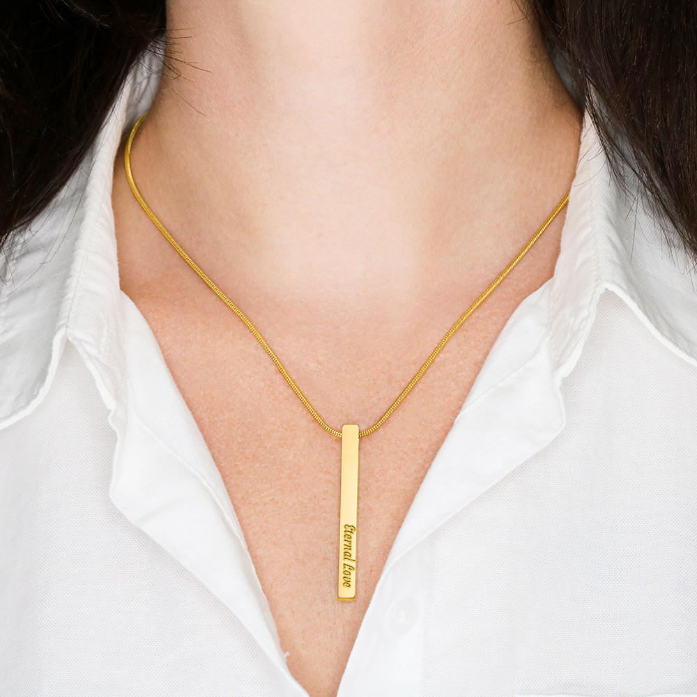 Your Beautiful Heart | Bar necklace for Eid & Engrave Name, Date, Message