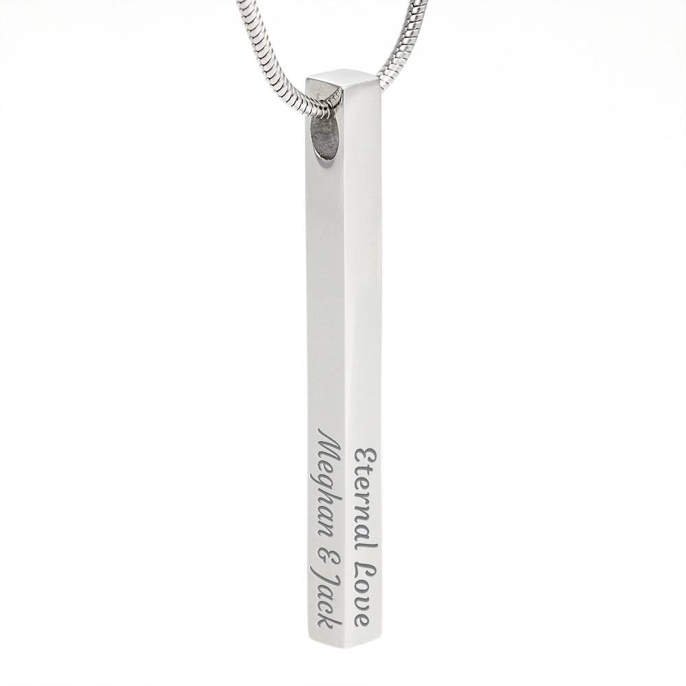 Jannah Together | Bar necklace for Daughter with message & Engrave any Name, Date, or Message