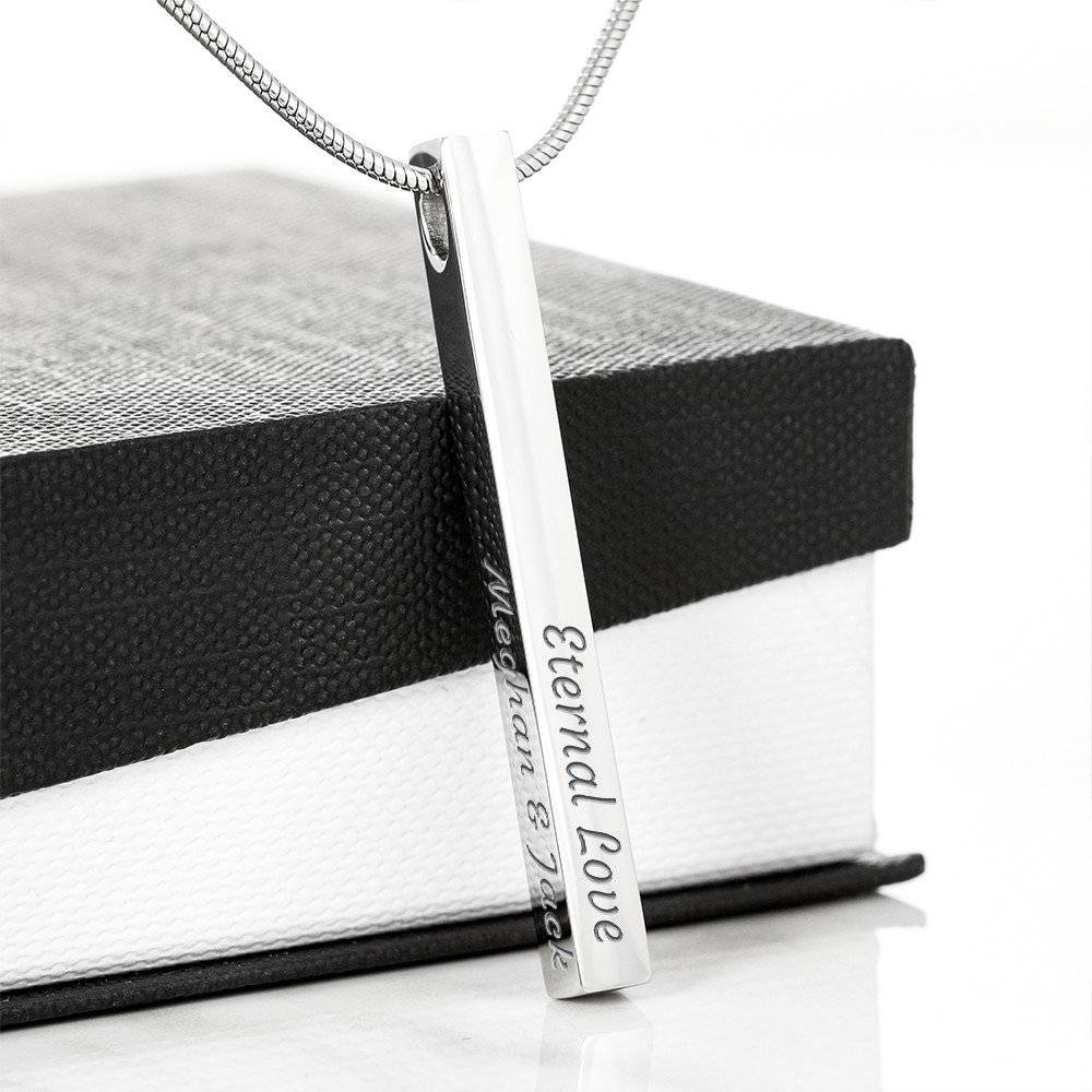 Jannah Together | Bar necklace for Daughter with message & Engrave any Name, Date, or Message