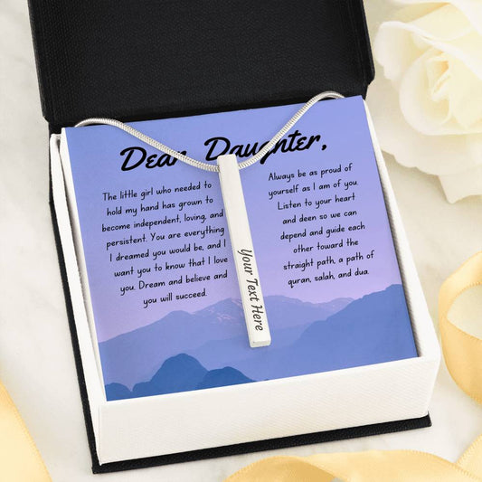 Heart and Deen | Bar necklace for Daughter with Message - MuslimwithMe