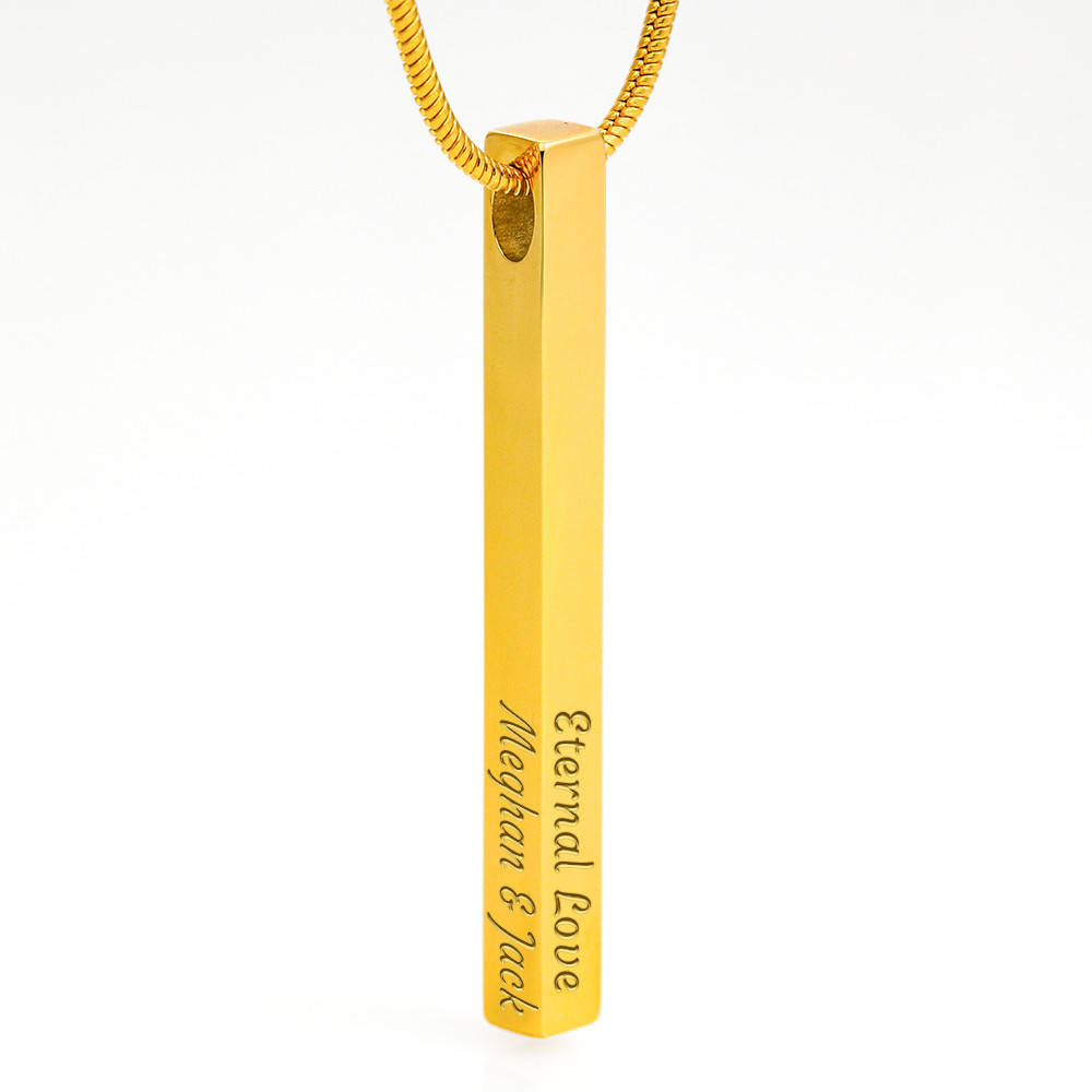 Far but in my prayers | Bar necklace for Eid with Message Card & Engrave Name, Date, and Message