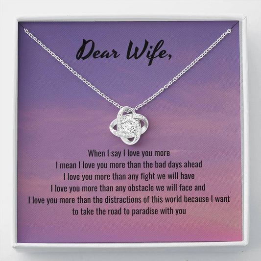 I Love You More | Quwa Knot necklace gift for Wife with Message Card - MuslimwithMe