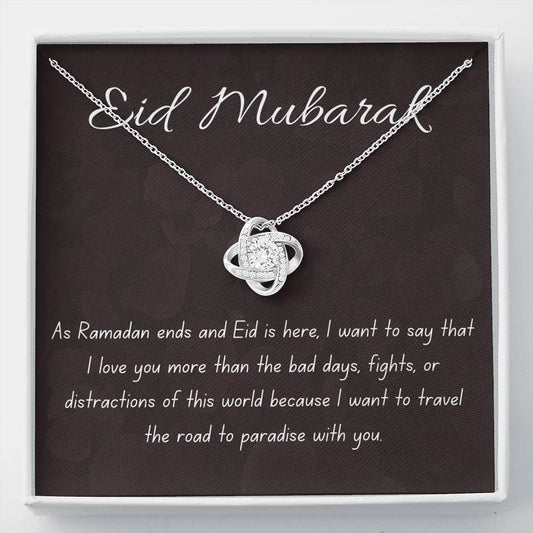 I Love You More | Quwa Knot necklace Eid Gift with Letter Card - MuslimwithMe
