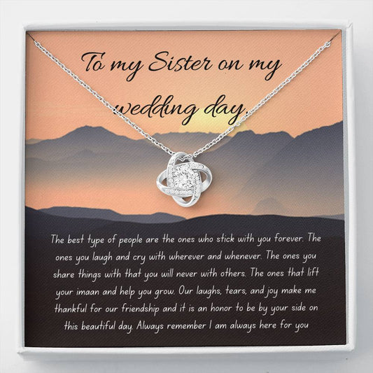 Forever Friendship | Quwa Knot necklace as Wedding gift with letter card - MuslimwithMe