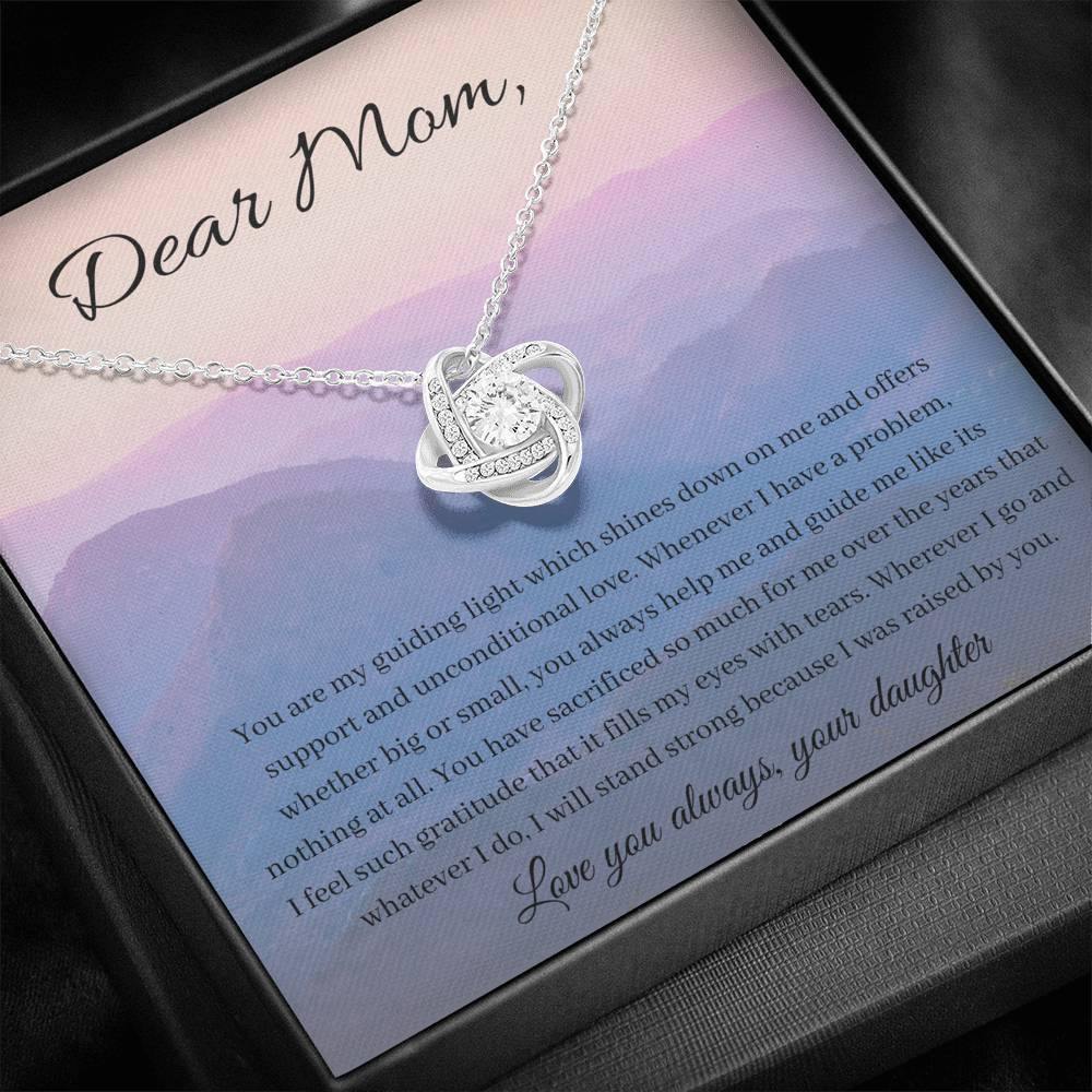 Shining and Guiding Light | Necklace gift for mom with message card