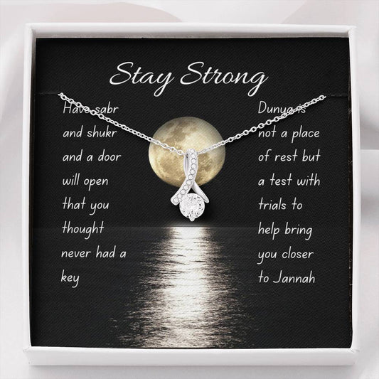 Sabr and Shukr | Noor necklace for loved one with message - MuslimwithMe