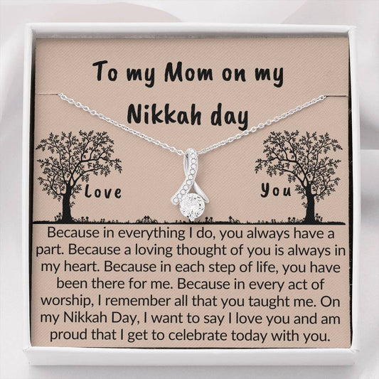 Nikkah gift for mom | Necklace gift for mom on my nikkah day, bridesmaid gift to mom - MuslimwithMe