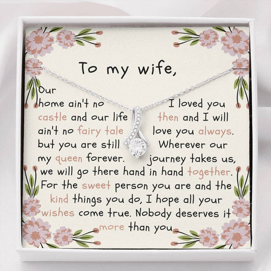 Husband to Wife Gift, Wife Necklace Gift, Anniversary Gift for Wife, Wife Necklace Message Card, Wife Gift - MuslimwithMe