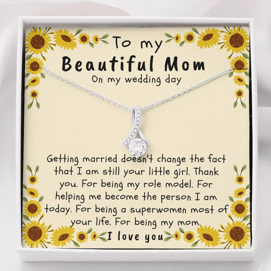 Wedding gift for mom, gift for mom on wedding day, mother of the bride necklace, Bride to mom gift - MuslimwithMe