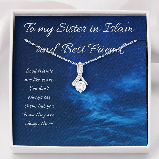 Stars | Noor Necklace for Friend with Message card - MuslimwithMe