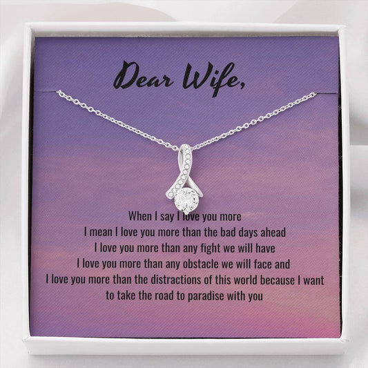 I Love You More | Noor necklace gift for Wife with Message Card - MuslimwithMe