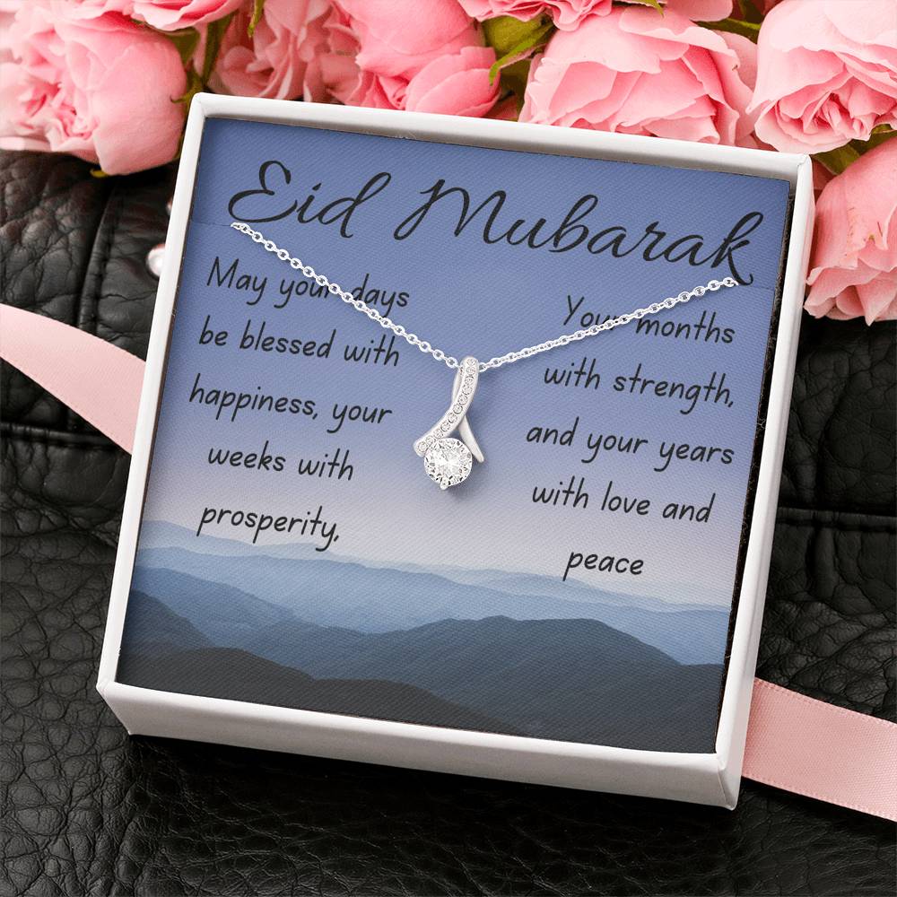 Happiness, prosper, strength, love, and peace | Eid wishes gift with necklace